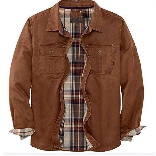 Herren Hemdjacke mit kariertem Innenfutter und praktischen Brusttaschen EB