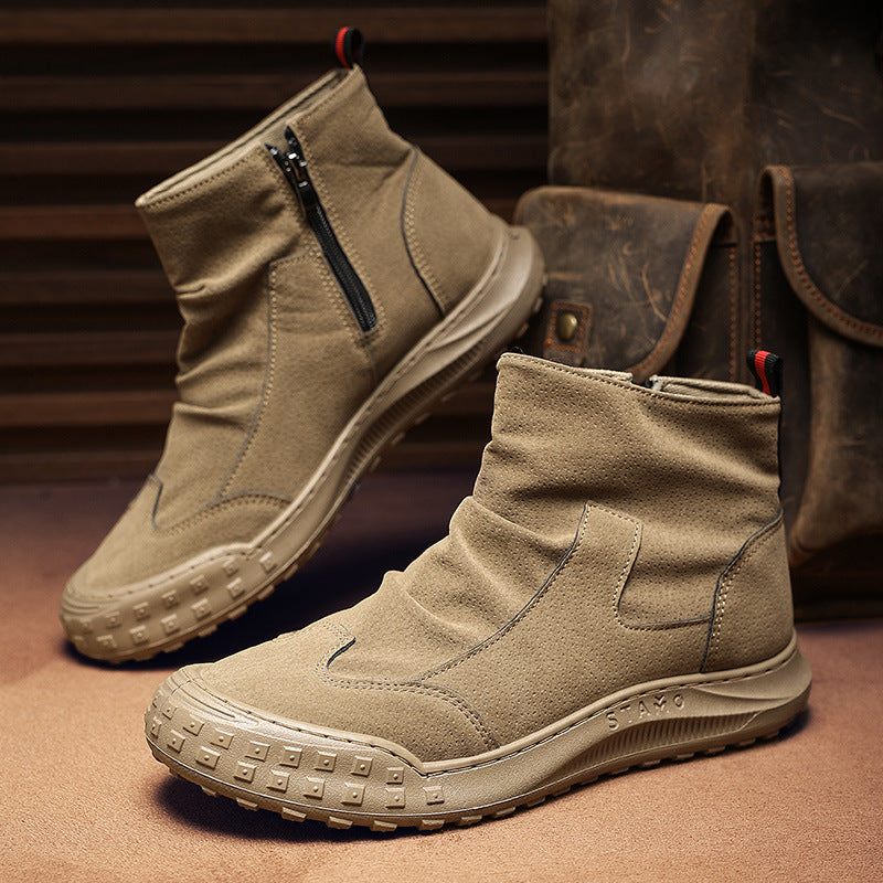 Damen Bequeme Stiefeletten mit praktischem Reißverschluss und robustem Profil EB