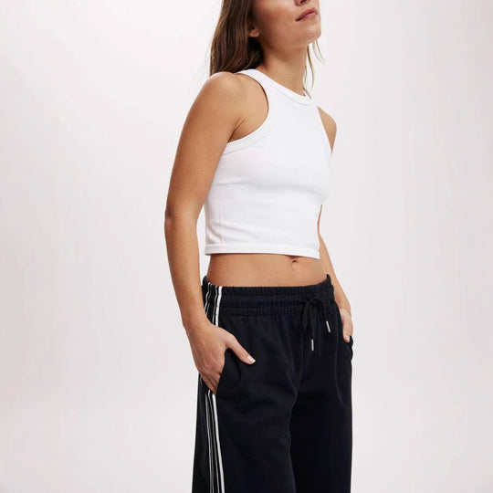 Damen Weite Jogginghose mit Kordelzug, elastischem Bund & seitlichen Kontraststreifen EB