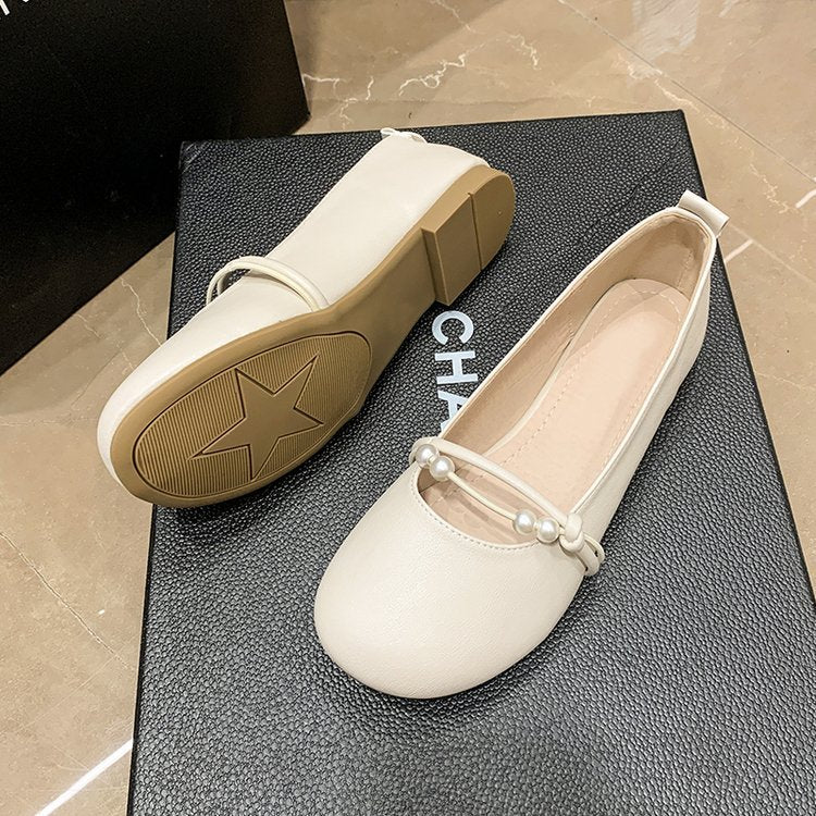 Damen Ballerinas mit elegantem Perlenschmuck EB
