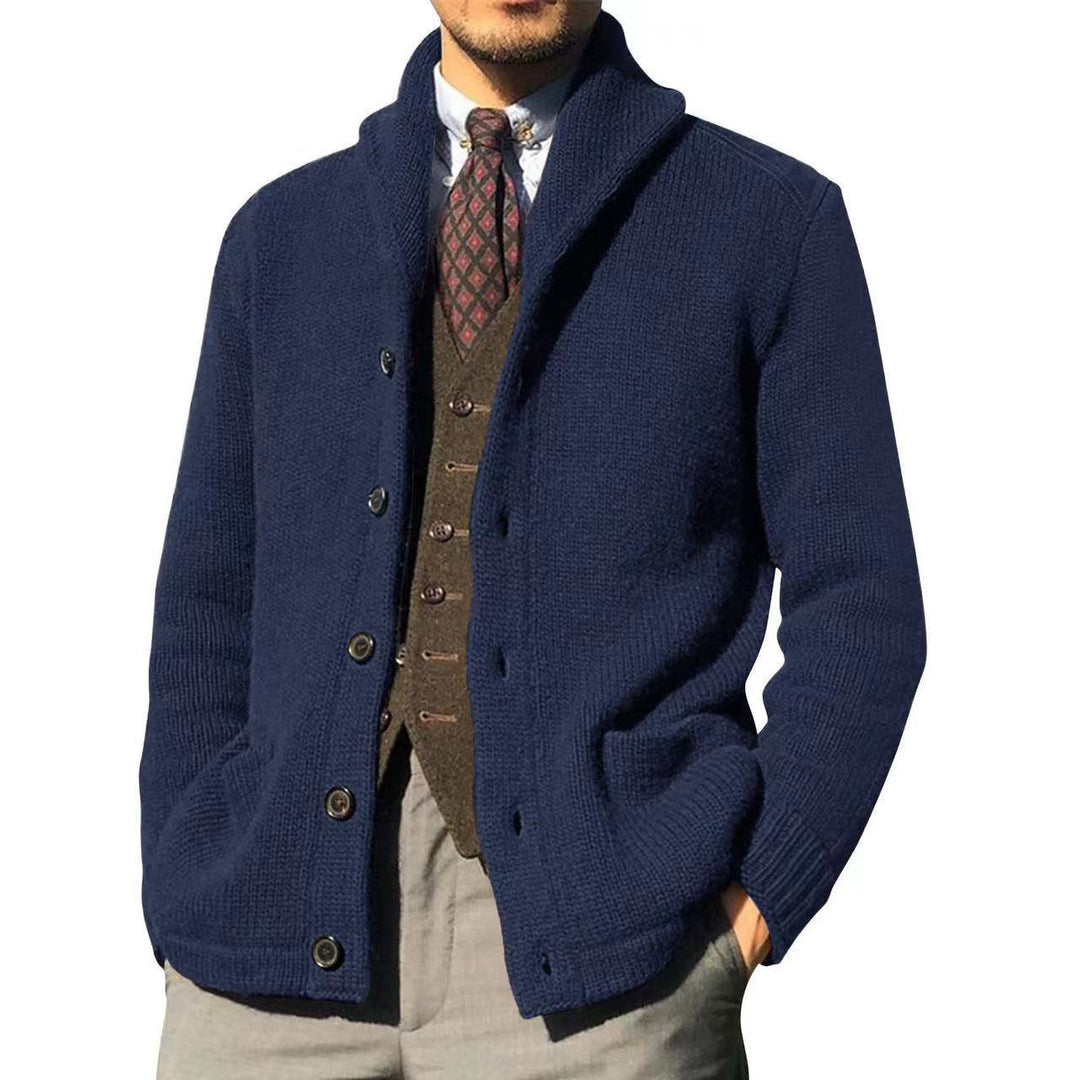 Herren Strickjacke mit schickem Kragen und Knopfdetails EB