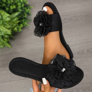 Damen Freizeit-Sandalen mit modischen Blumenapplikationen EB