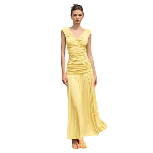 Damen Maxikleid mit raffiniertem Rüschendesign und taillierter Passform EB