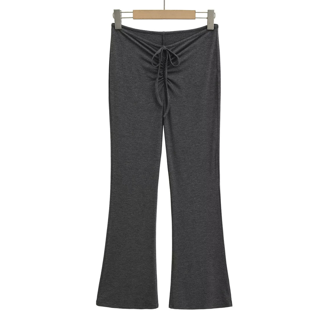 Damen Leggings mit verstellbarem Taillenzug und schickem Flared-Schnitt EB