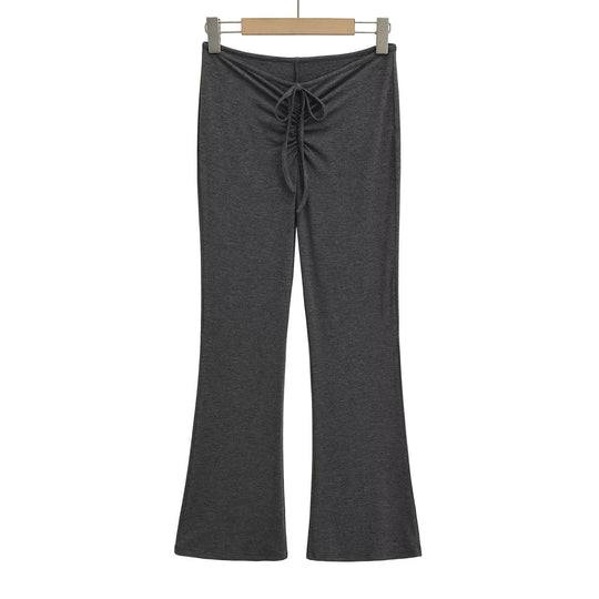 Damen Leggings mit verstellbarem Taillenzug und schickem Flared-Schnitt EB