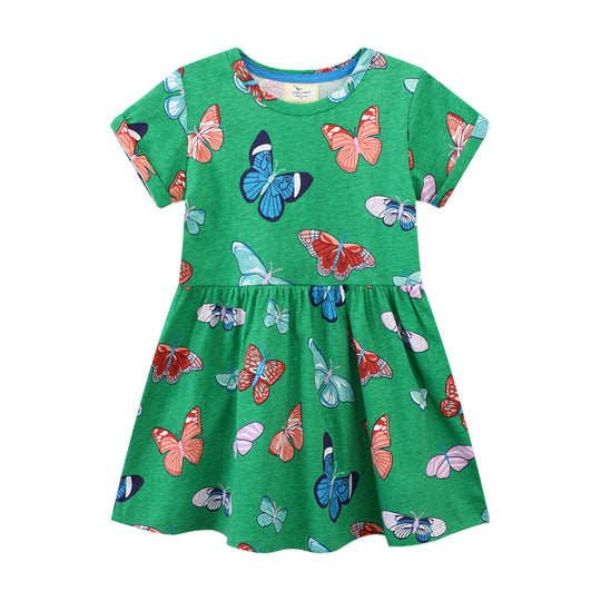 Mädchen Sommerkleid mit lebhaftem Schmetterlingsdesign EB