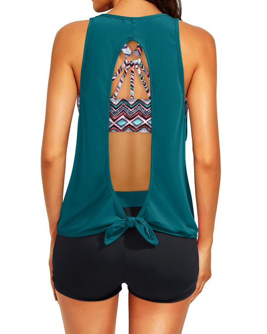 Damen Sportliches Tankini-Oberteil mit elegantem Rückenausschnitt EB