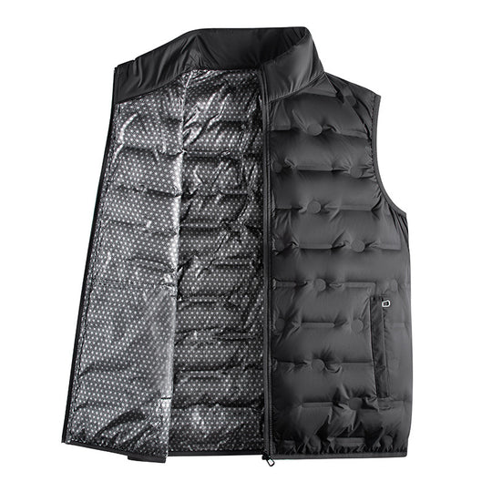Herren leichte wattierte Stehkragenweste mit reflektierender Thermofolie EB