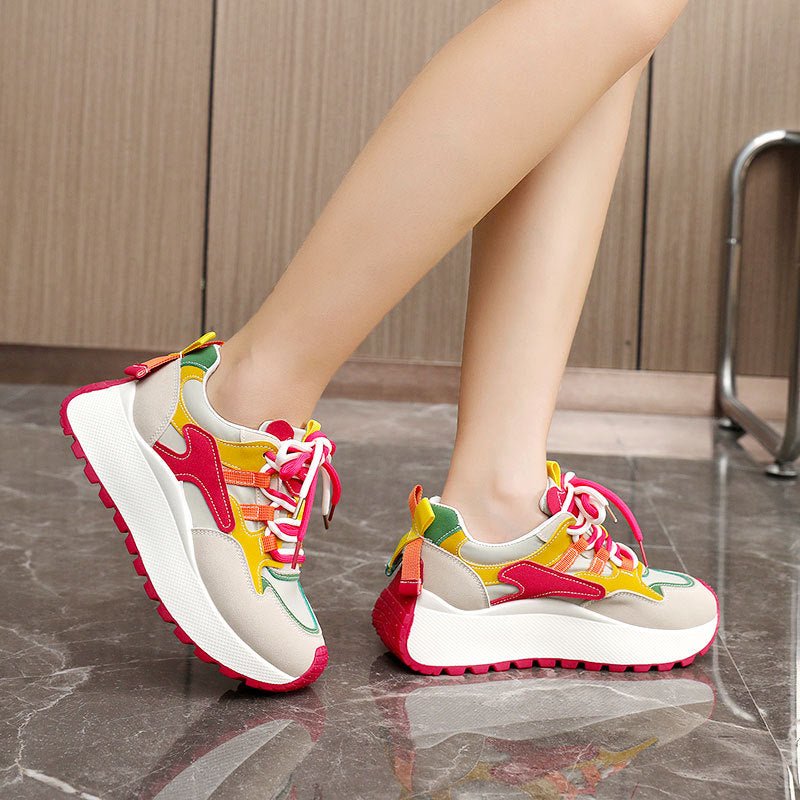 Damen Sportliche Freizeitsneaker mit buntem Design und bequemer Dämpfung EB