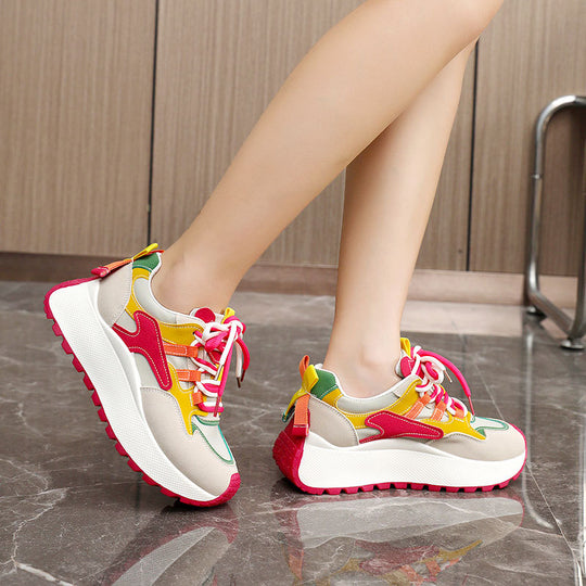 Damen Sportliche Freizeitsneaker mit buntem Design und bequemer Dämpfung EB