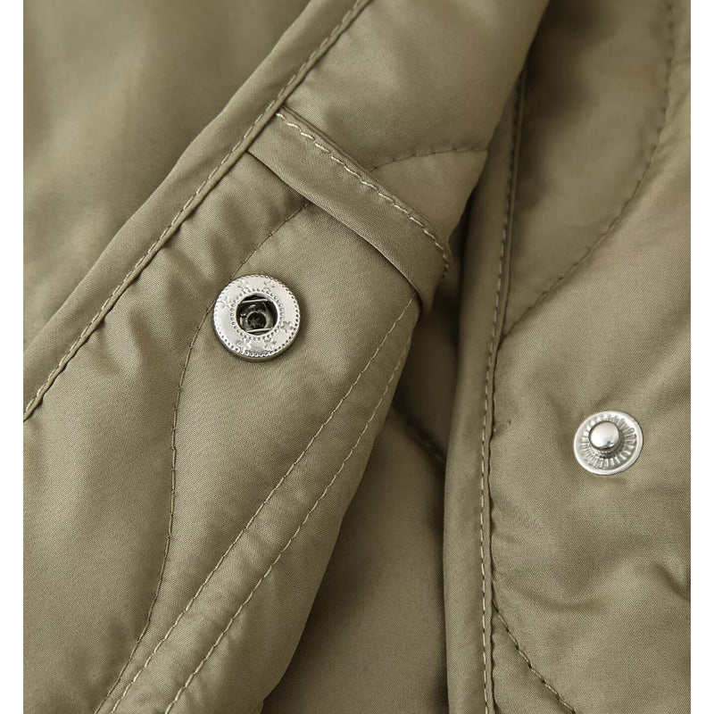 Damen gesteppte Übergangsjacke mit hohem Kragen und praktischen Taschen EB