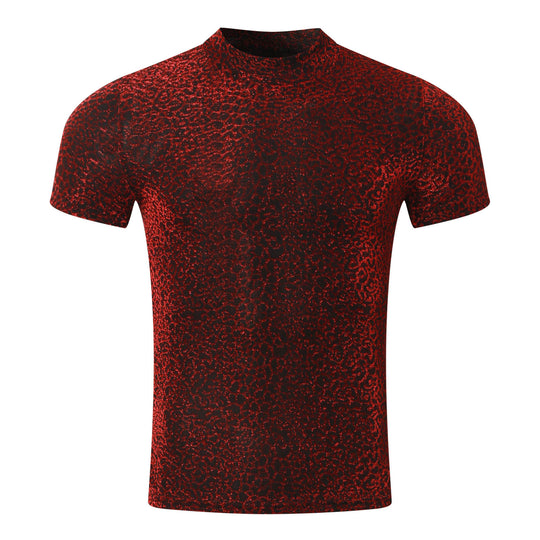 Herren Kurzarm T-Shirt mit modernem Glitzer-Design und trendiger Passform EB