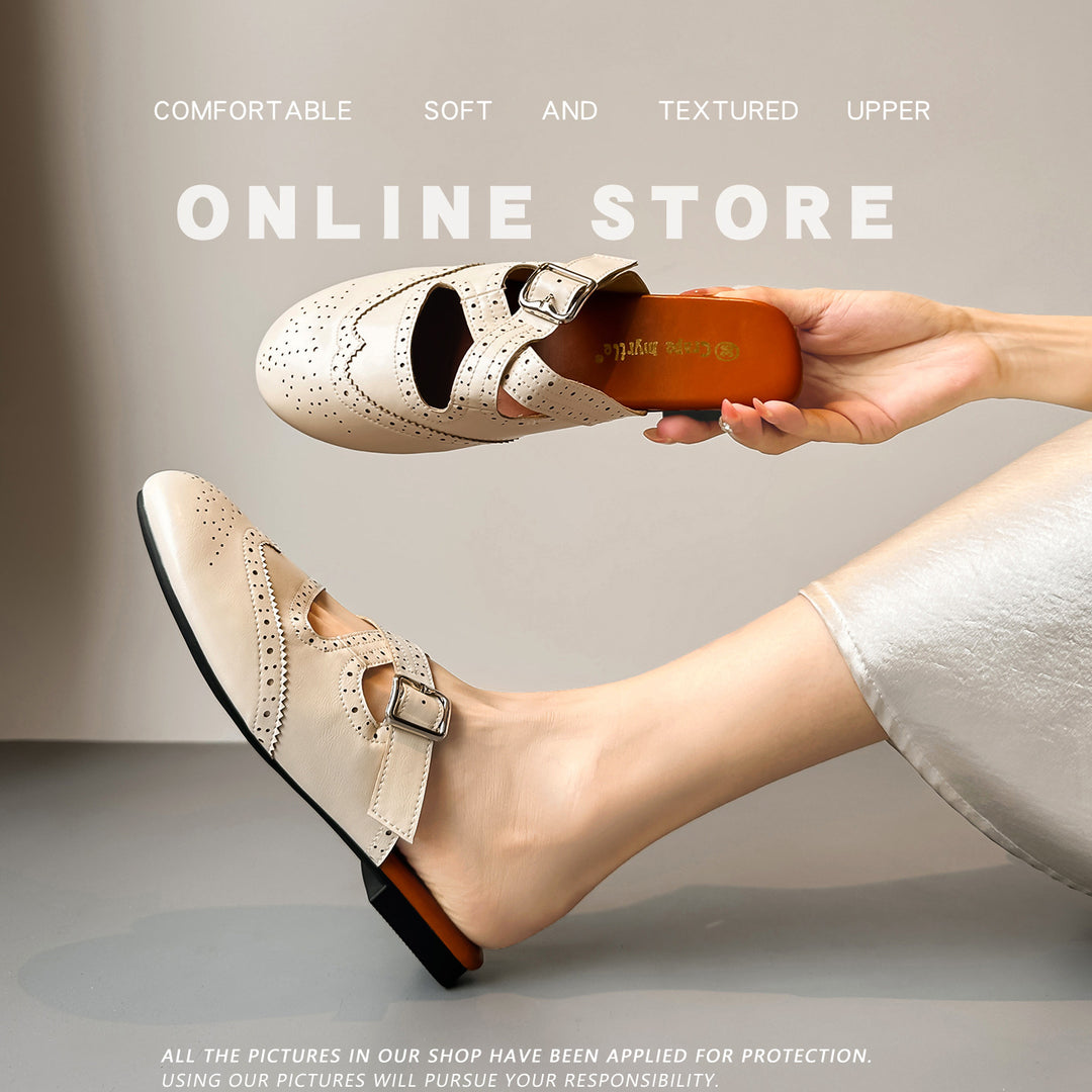 Damen modische Slipper mit elegantem Riemchen EB