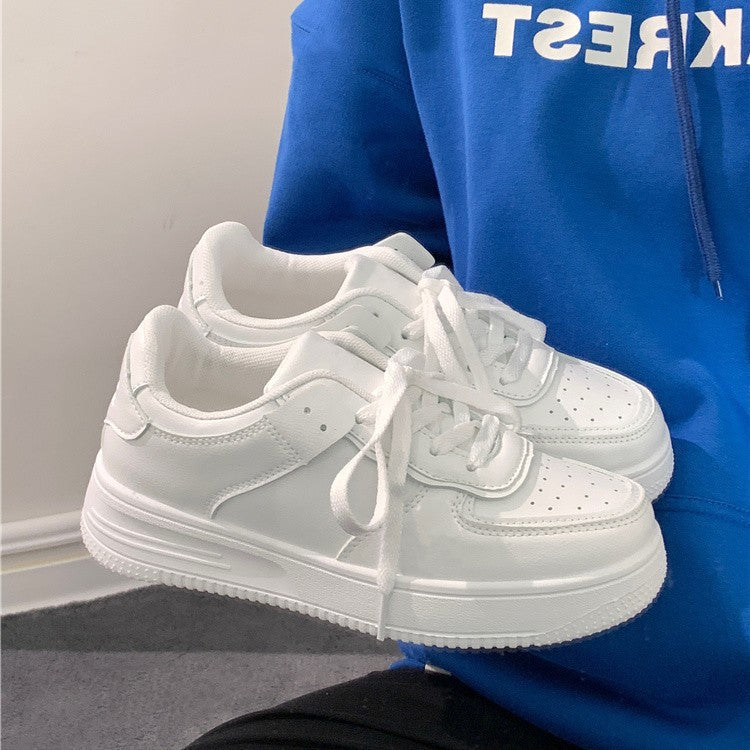 Damen modische Sneakers aus hochwertigem Kunstleder mit gepolsterter Sohle EB