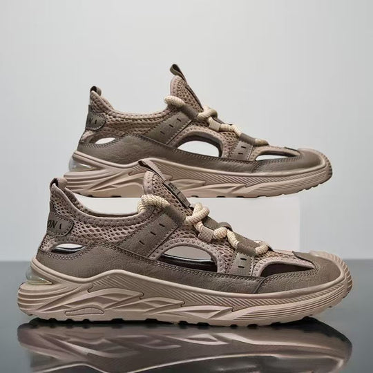 Damen Sportliche Sandalen Sneakers mit atmungsaktiven Mesh-Einsätzen EB