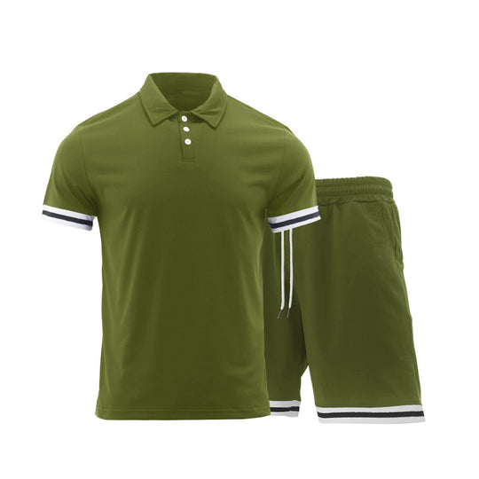 Herren Sportliches Kurzarm-Set mit hochwertigen Kontraststreifen und elastischem Bund EB