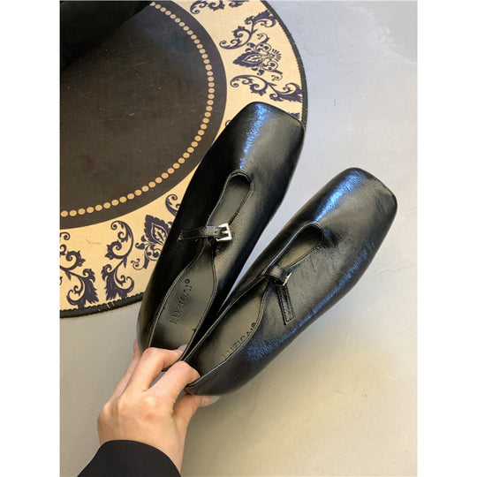 Damen elegante Ballerinas mit raffinierter Schnalle EB