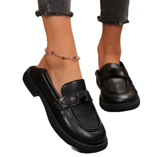Damen klassische Loafer mit modischem Schleifendetail EB
