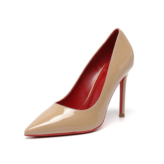 Damen Elegante spitze High Heels mit glänzender Oberfläche und komfortabler Innenpolsterung EB