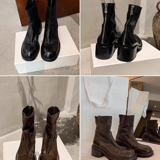 Damen modische Ankle Boots mit einzigartigem Reißverschluss und elegantem Schnitt EB