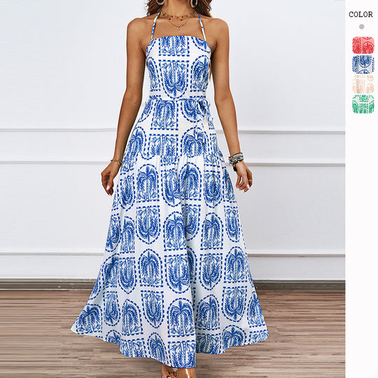 Damen Maxi-Kleid mit verspieltem Muster und eleganter Silhouette EB