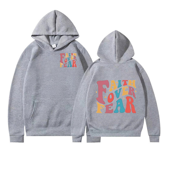 Damen Kapuzenpullover mit kreativem Schriftzug und weichem Innenfleece EB