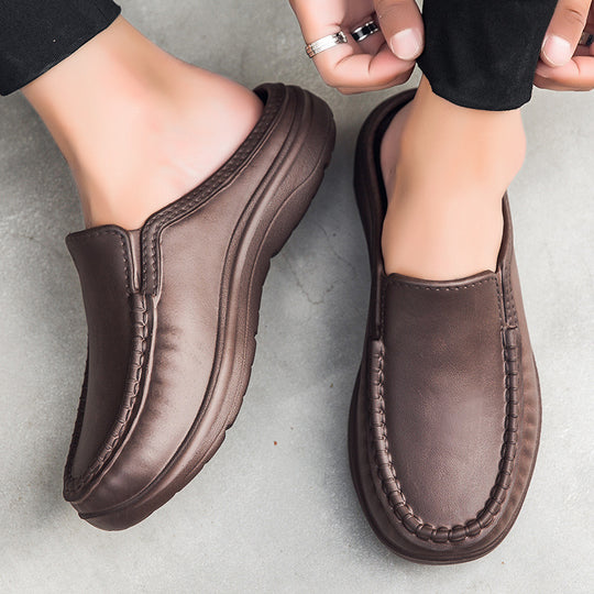 Damen Bequeme Slipper aus hochwertigem Leder EB