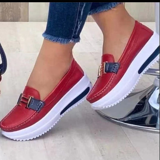 Damen modische Mokassins mit sportlichem Look und gepolsterter Sohle EB