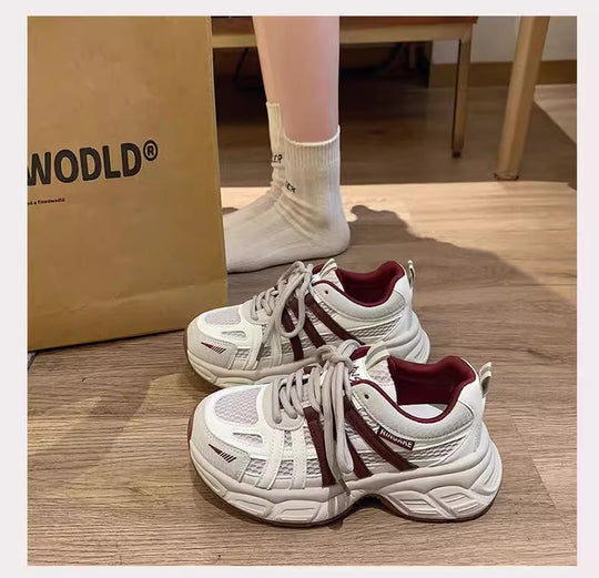 Damen Sportliche Sneakers mit atmungsaktivem Mesh-Obermaterial und gepolsterter Sohle EB