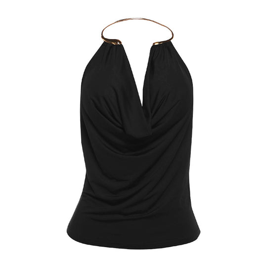 Damen Wickeltop mit raffiniertem Ausschnitt und eleganter Drapierung EB