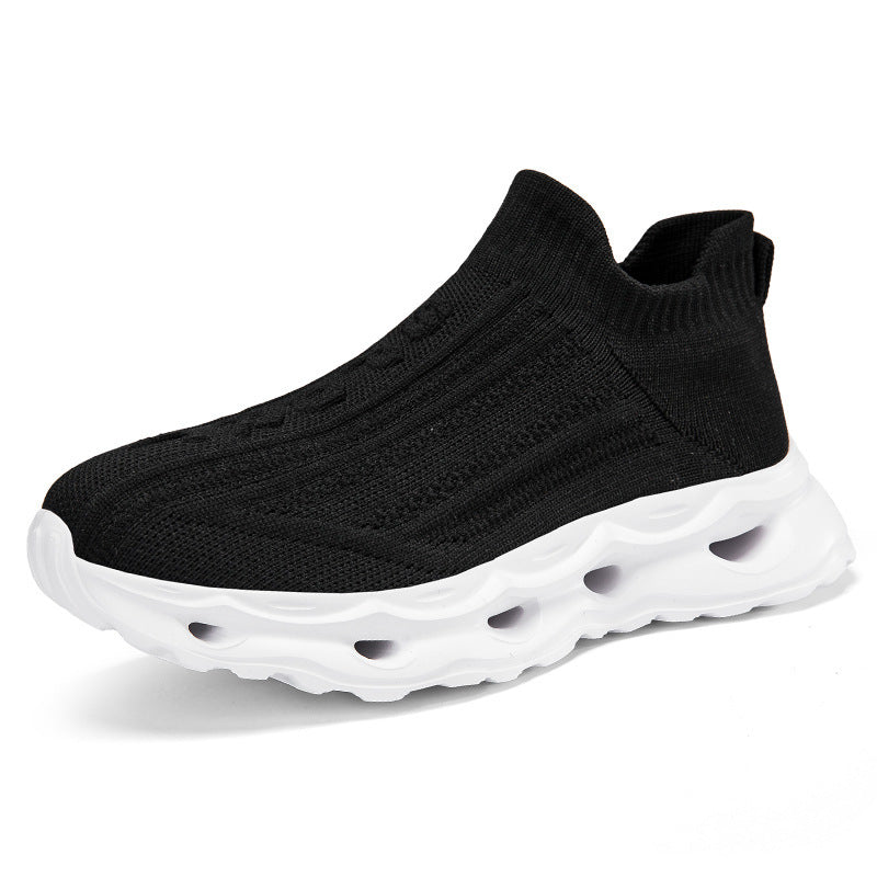 Damen Sportliche Strick-Sneaker mit elastischem Schaft und rutschfester Sohle EB