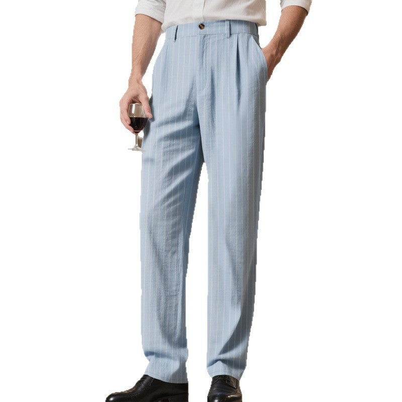 Herren elegante Anzughose mit feinem Nadelstreifen und bequemer Passform EB