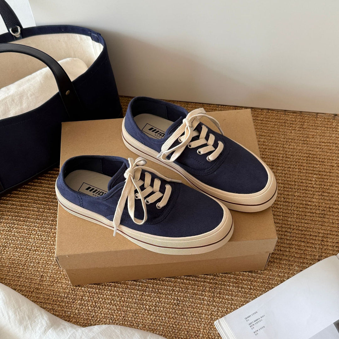 Damen Sportliche Canvas Sneakers im zeitlosen und minimalistischen Design EB