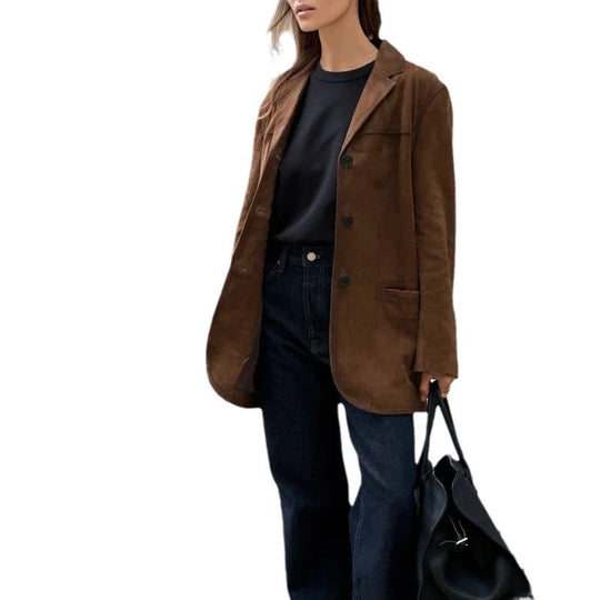 Damen Blazer aus weichem Wildleder mit praktischen Taschen EB