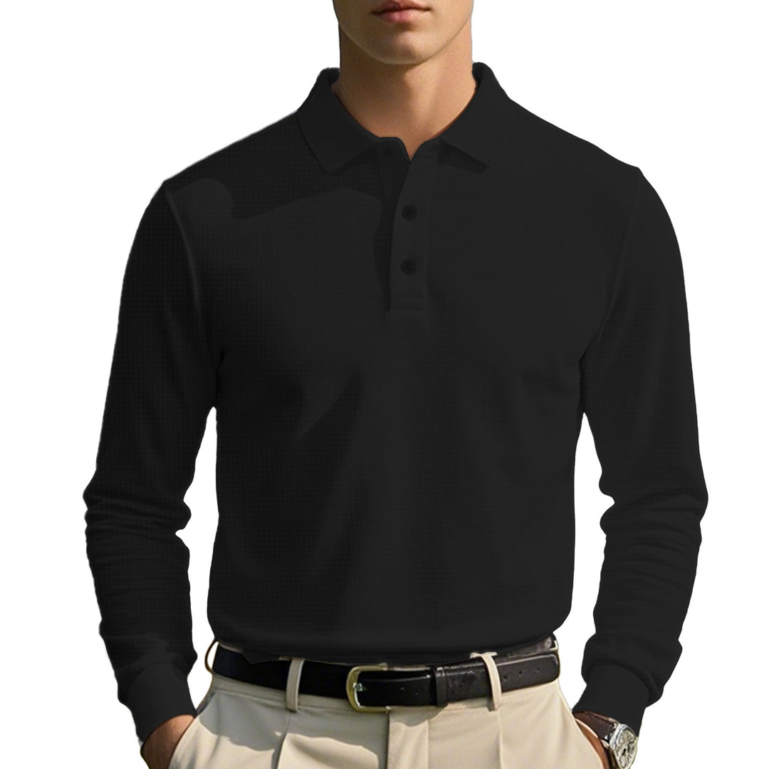 Herren Langarm-Poloshirt aus atmungsaktiver Baumwollmischung EB