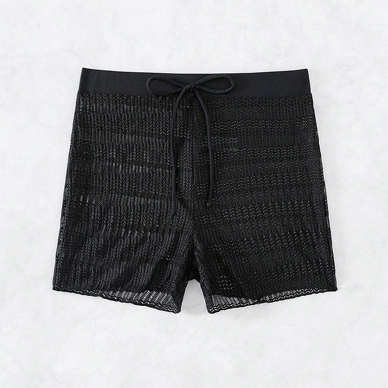 Damen Sportliche Badeshorts mit flexiblem Bund und modischem Wellenmuster EB