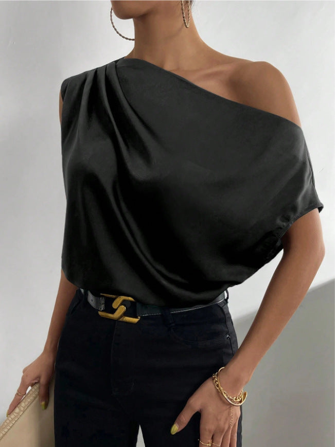 Damen Elegantes, schulterfreies Satinoberteil EB