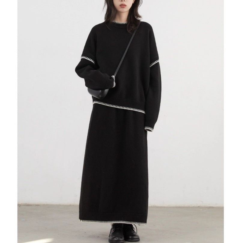 Damen Strickensemble mit lässigem Schnitt und dekorativen Akzenten EB