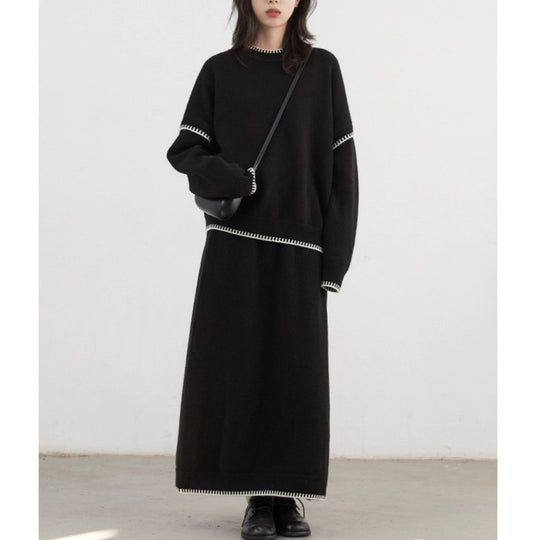 Damen Strickensemble mit lässigem Schnitt und dekorativen Akzenten EB