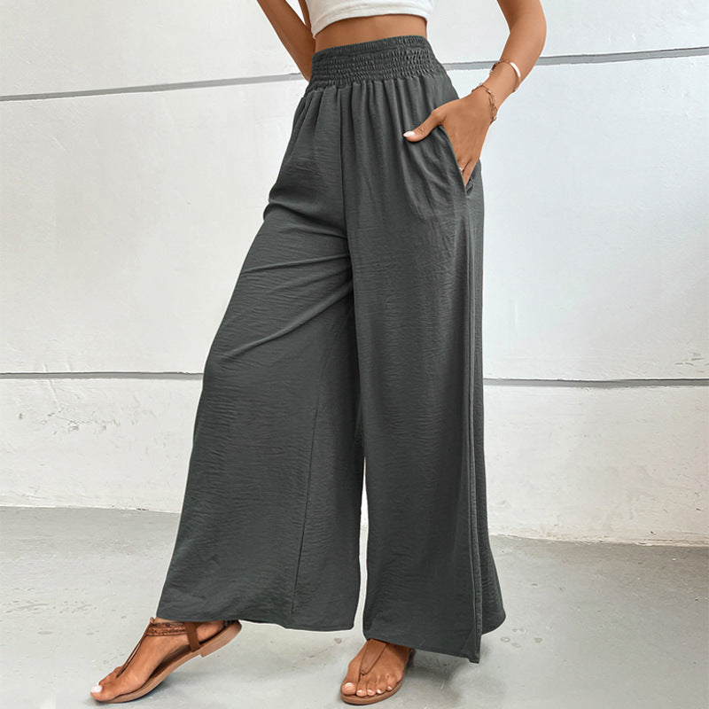 Damen Weit geschnittene Sommerhose mit elastischem Bund EB