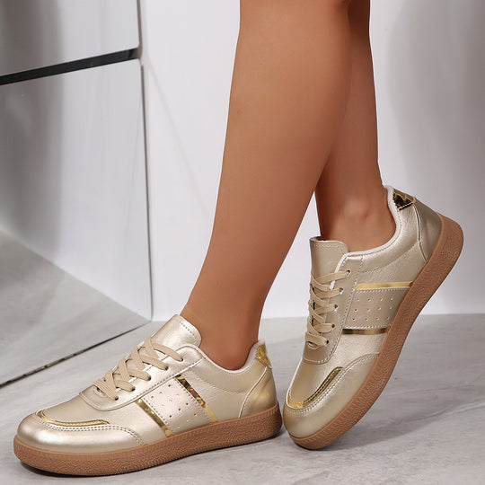 Damen Sportliche Sneakers mit schimmernden Akzenten und rutschfester Laufsohle EB
