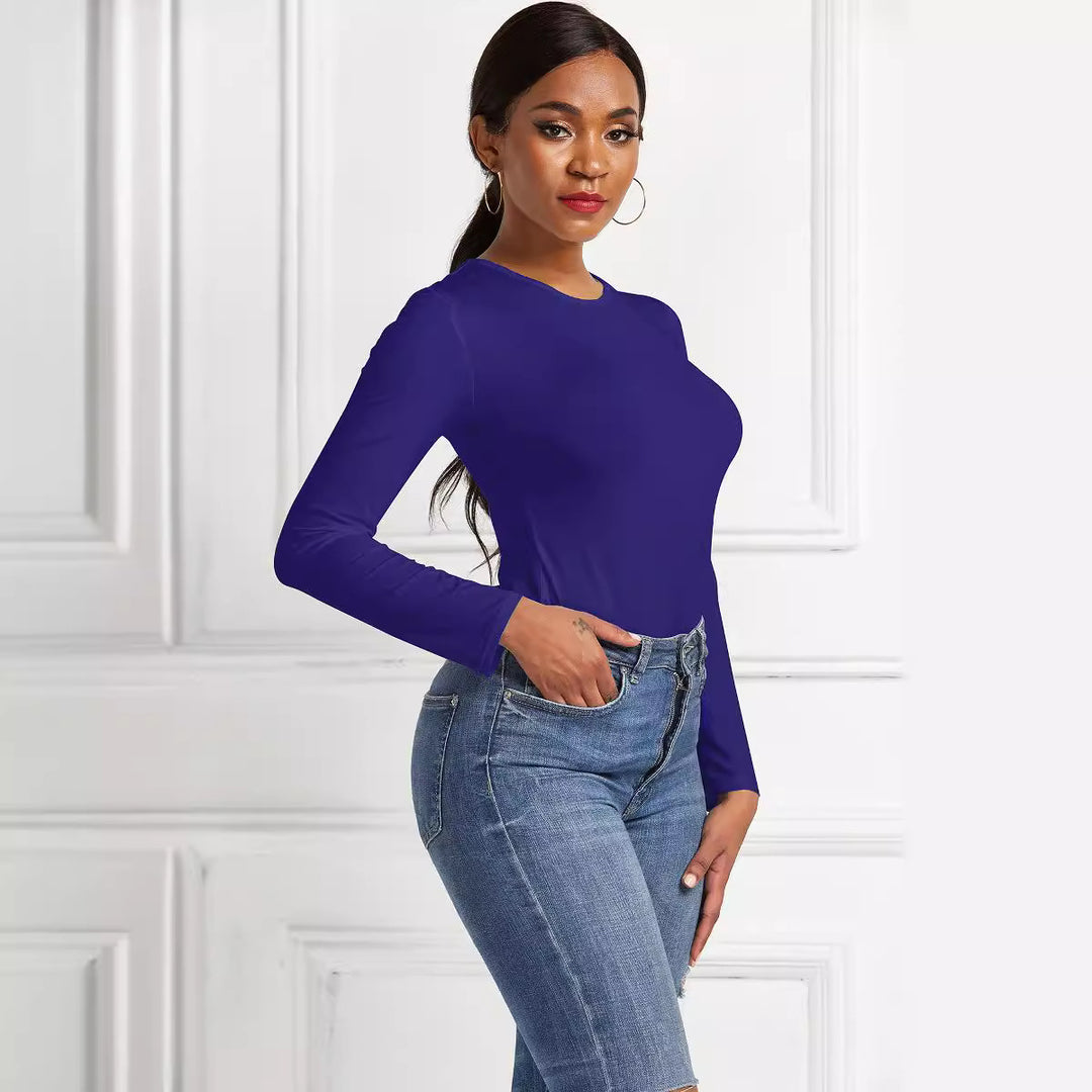 Damen Eleganter Langarmbody mit hohem Beinausschnitt EB