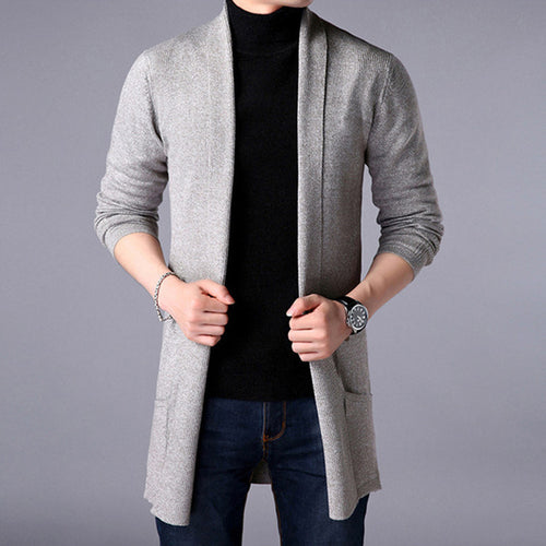 Herren Strickjacke mit offenem Schnitt und praktischem Taschen EB