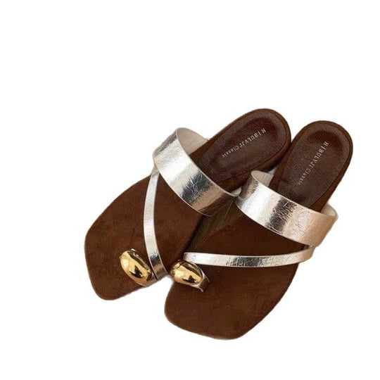 Damen Komfortable Sandalen mit dekorativem Riemen und ergonomischer Sohle EB