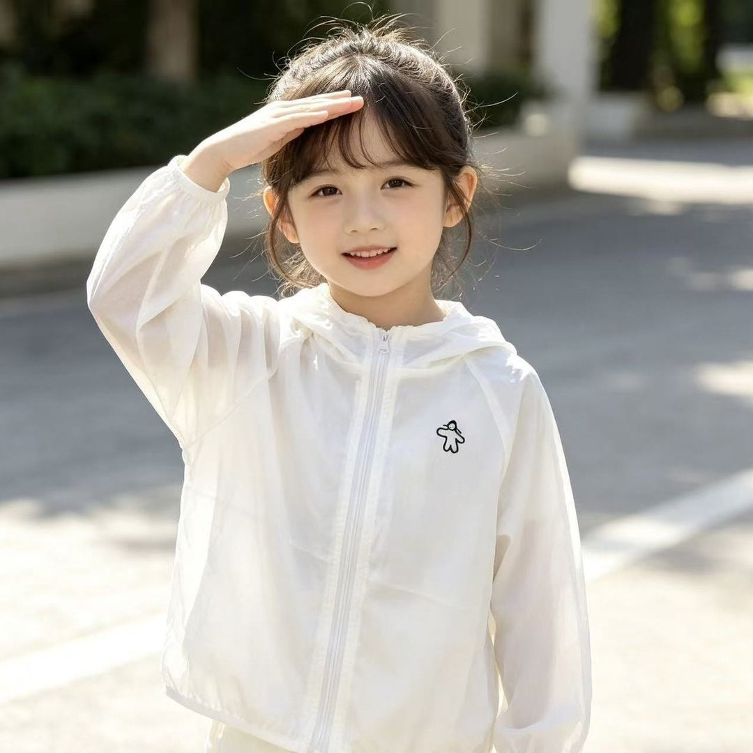 Unisex nan leichte Kapuzen-Jacke für Kleinkinder mit elastischen Bündchen und Frontreißverschluss EB