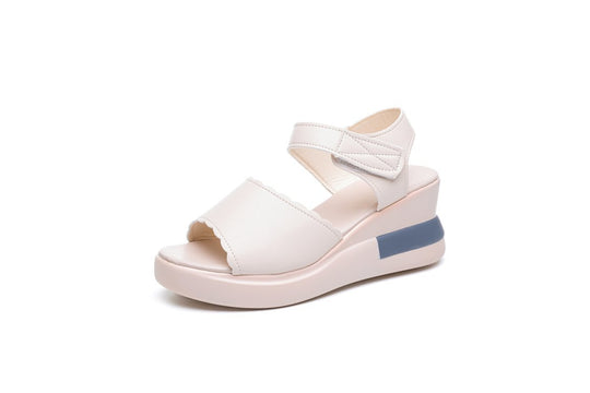 Damen Komfortable Wedge-Sandalen mit verstellbarem Riemen und gepolsterter Innensohle EB