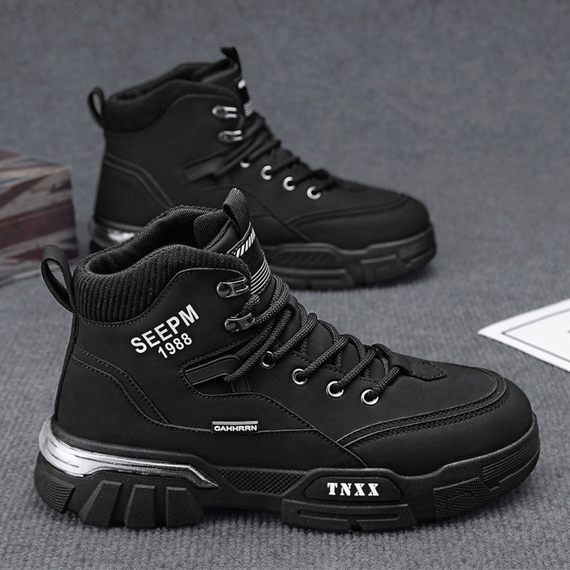 Herren modische High-Top Sneakers mit verstärkter Profilsohle und atmungsaktiver Innenausstattung EB