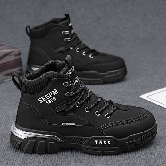 Herren modische High-Top Sneakers mit verstärkter Profilsohle und atmungsaktiver Innenausstattung EB
