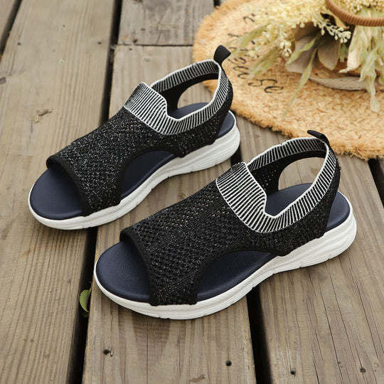 Damen Freizeitsandalen mit atmungsaktivem Obermaterial und rutschfester Sohle EB