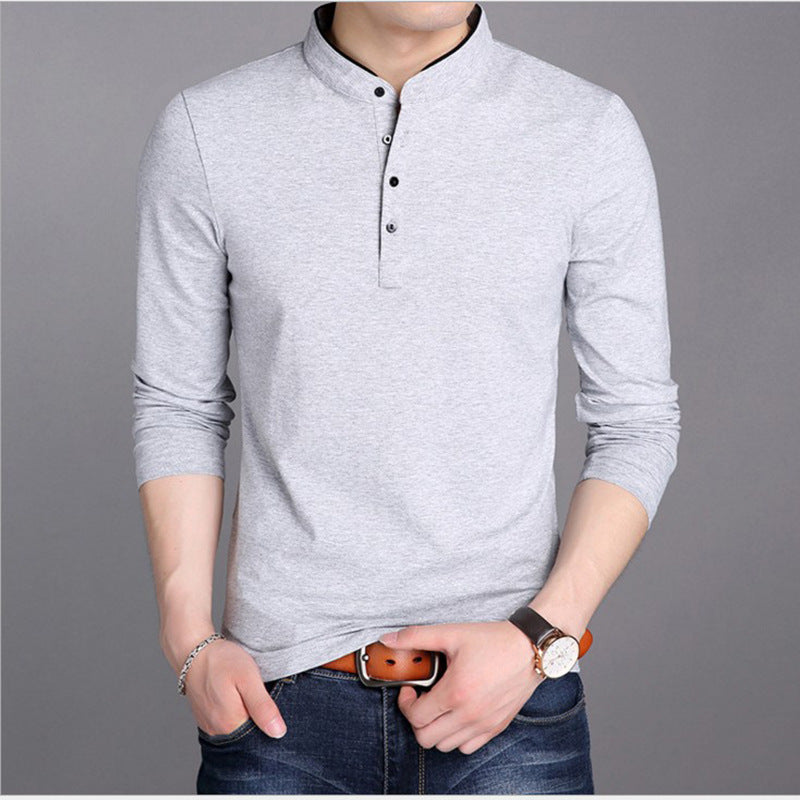 Herren Langarm-Henley-Shirt mit modernem Schnitt und hochwertiger Baumwolle EB